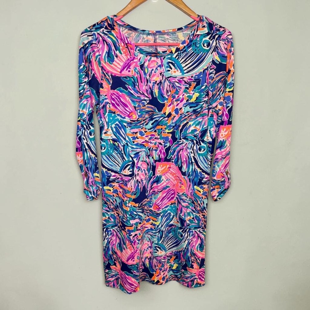Lilly Pulitzer Dress Seas The Day Linden Fish Resort Size XS